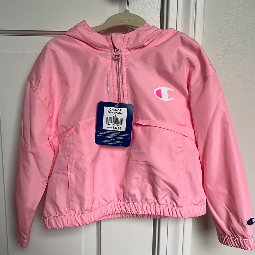 Baby pink champion rain jacket